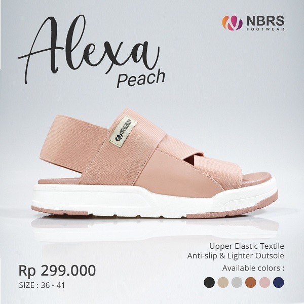 NBRS FOOTWEAR SANDAL ALEXA,ALEXA SANDAL WANITA SANTAI.,SANDAI NIBRAS,SANDAL WANITA