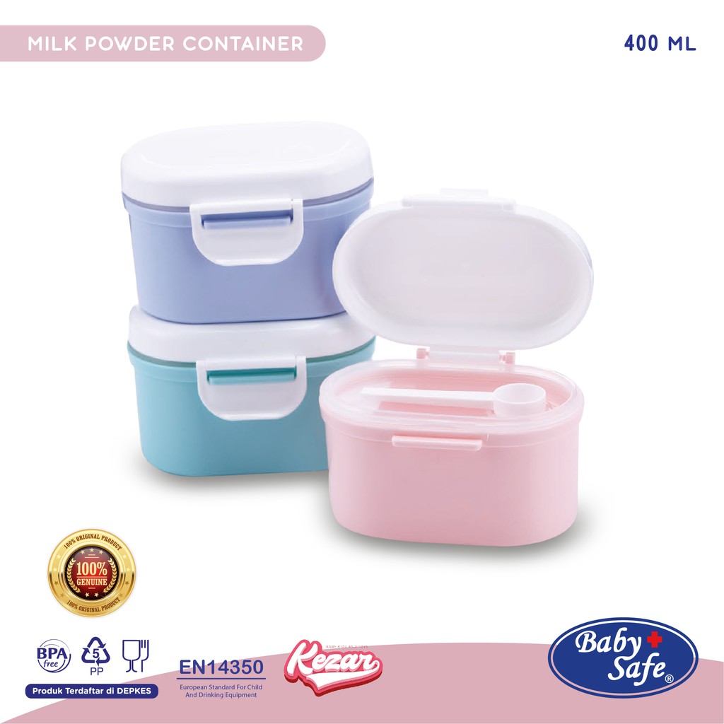 TEMPAT KOTAK PENYIMPANAN SUSU BUBUK BAYI BABY SAFE 400 ML / TOPLES SUSU BAYI BABY SAFE MC002