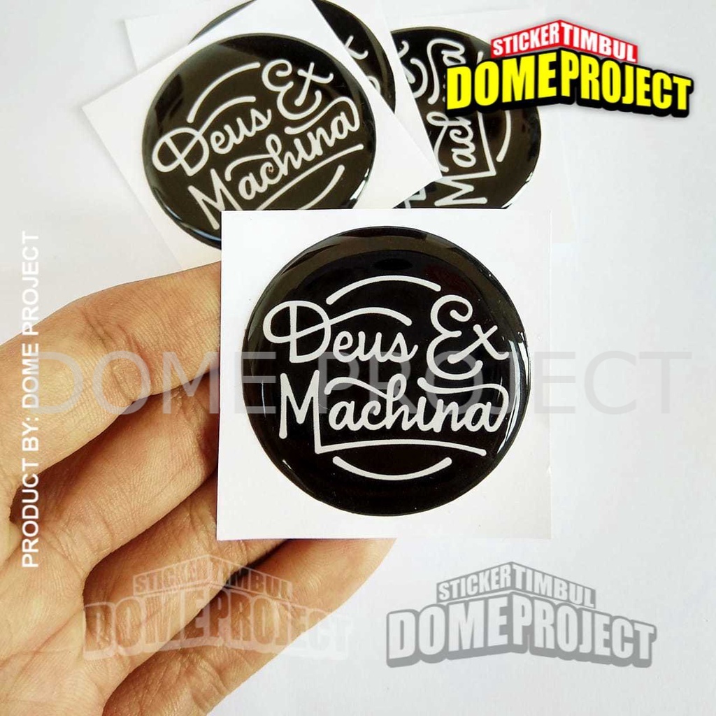 STIKER MOTOR TIMBUL EMBLEM 3D MOTOR KACA MOBIL KOPER DEUS EX MACHINA STICKER AESTHETIC KEREN SATUAN IMPORT