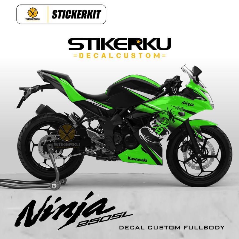 decal ninja mono full body/ decal ninja 250 mono/ sticker ninja mono/ grafis naga