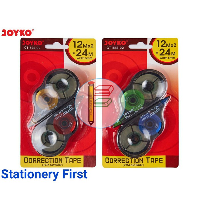 Correction Tape Joyko CT 522-02 Tip Ex Kertas Pita Koreksi 12 Meter isi 2pc