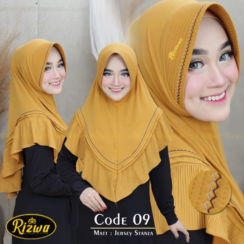 [Rizwa 09Basya 05] PLISKET PICOT••kerudung instan hijab instan