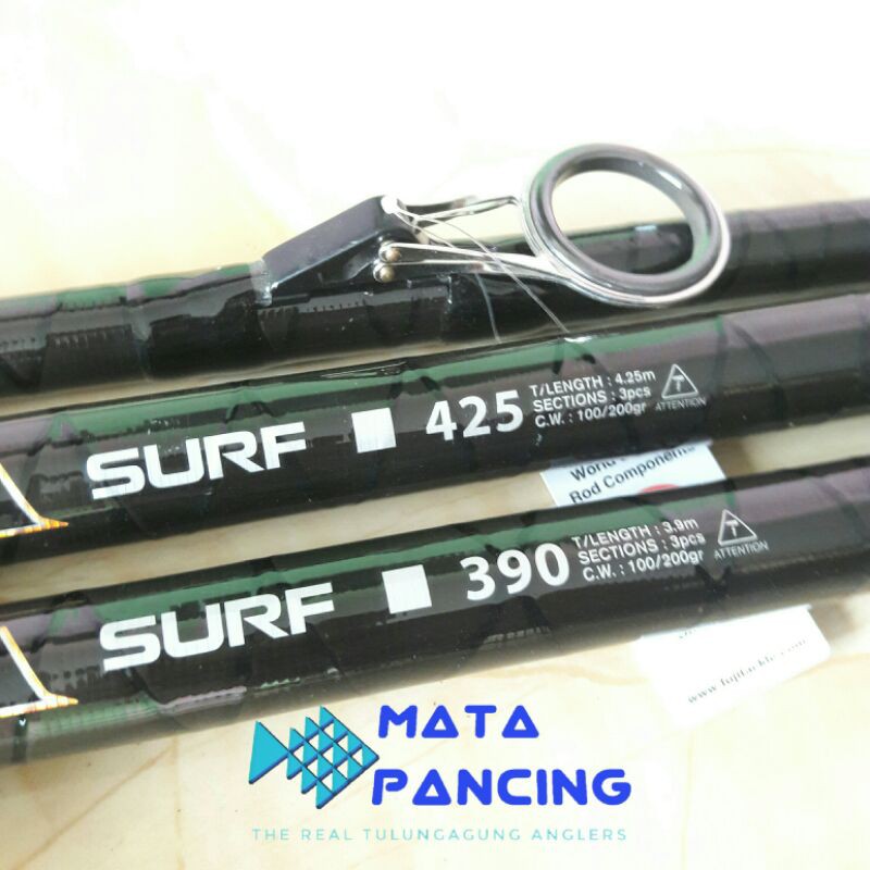 Joran sambung 3 banax medusa surf 390 420 ring fuji spiral high carbon wrapping