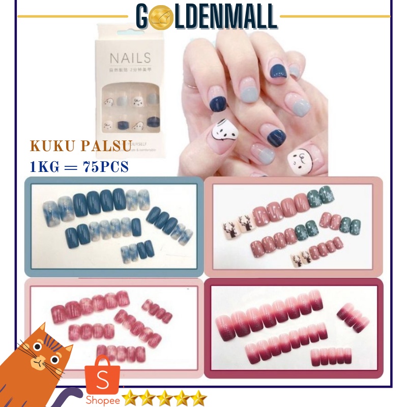Kuku Palsu / Sticker Kuku Waterproof Tahan Air isi 24 pcs Kuku GM156