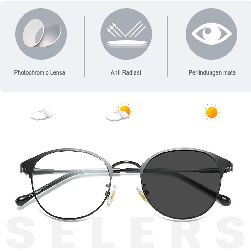 Kacamata photocromic anti radiasi komputer kacamata pria wanita kacamata blueray lensa fotocromic