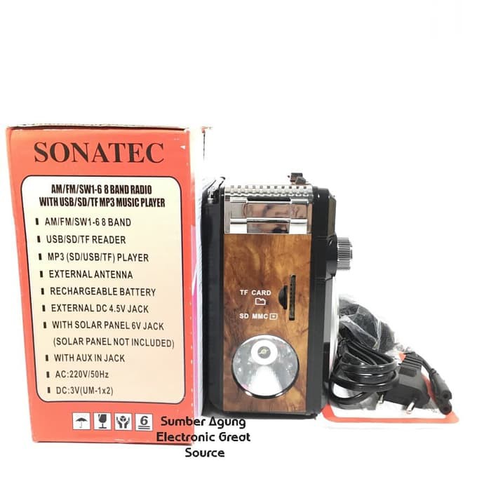 Speaker Besar Sonatec PR295LED 295 PR295 Radio USB SD TF MP3 Player