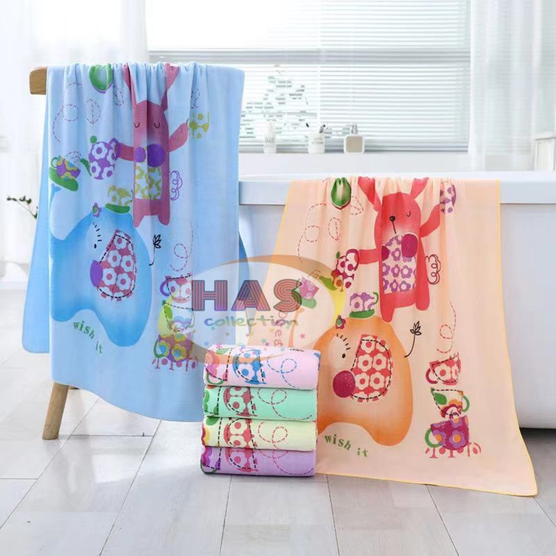 HANDUK BAYI LEMBUT MICROFIBER WARNA Uk 50x100 Cm