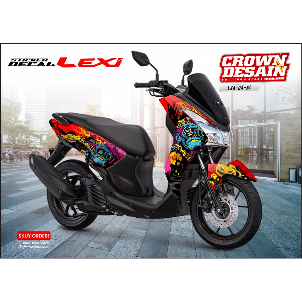 Sticker Decal Yamaha Lexi Full Body - Decal Lexi Zombie
