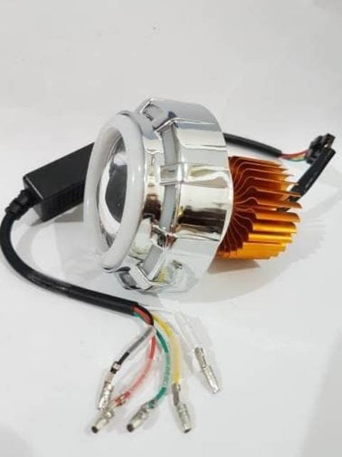 Lampu Led Projie High Low Running Projector Motor Mobil Jauh Dekat 5 Kabel Double Ae De