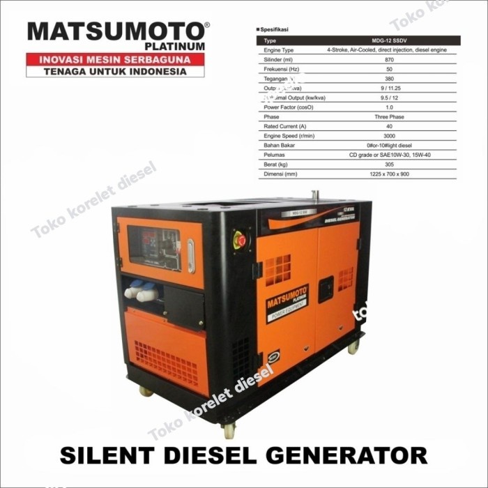 Genset Silent Solar Matsumoto 10Kw 3phase MDG-12SSDV