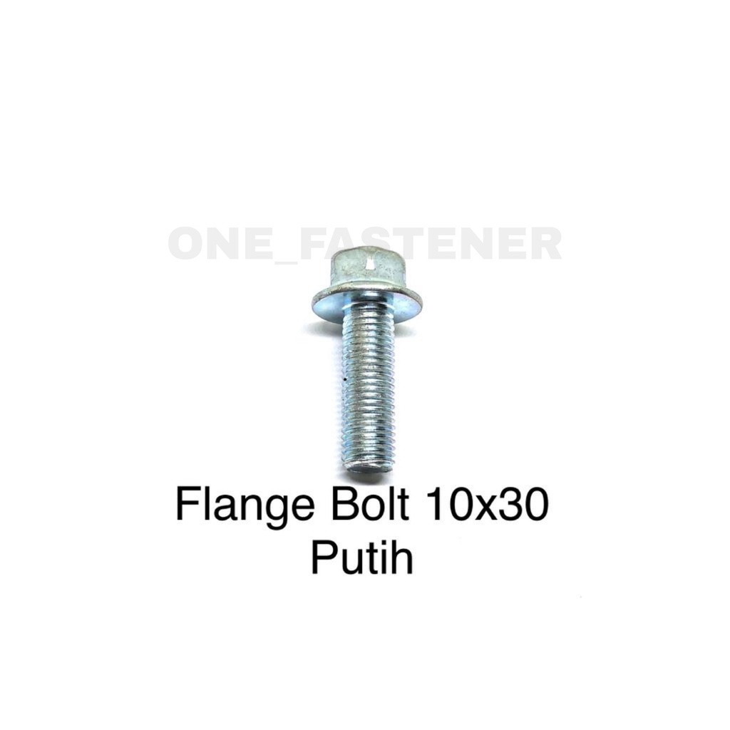 Baut FLANGE BOLT M10X30 Putih Kunci 14 flangebolt shock 10mm 10x30 FBP