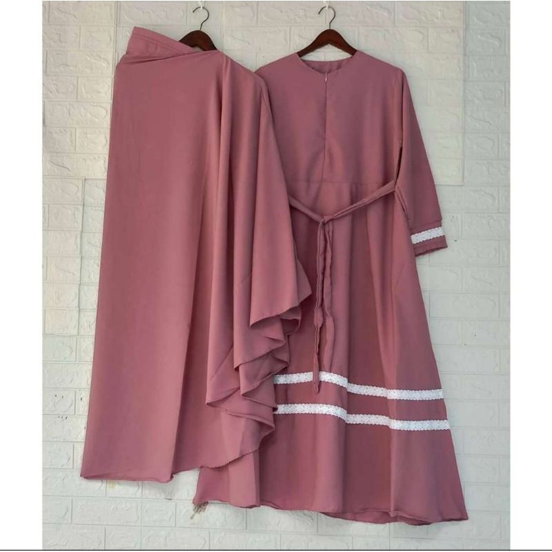 SYARI JUMBO GAMIS JUMBO AZIZAH SET+ KHIMAR LD 120 130 140