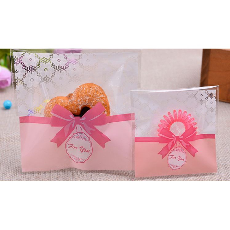 

Plastik Fancy Cookies - Kue - Permen Accessories Pink Lace Bow 7x7