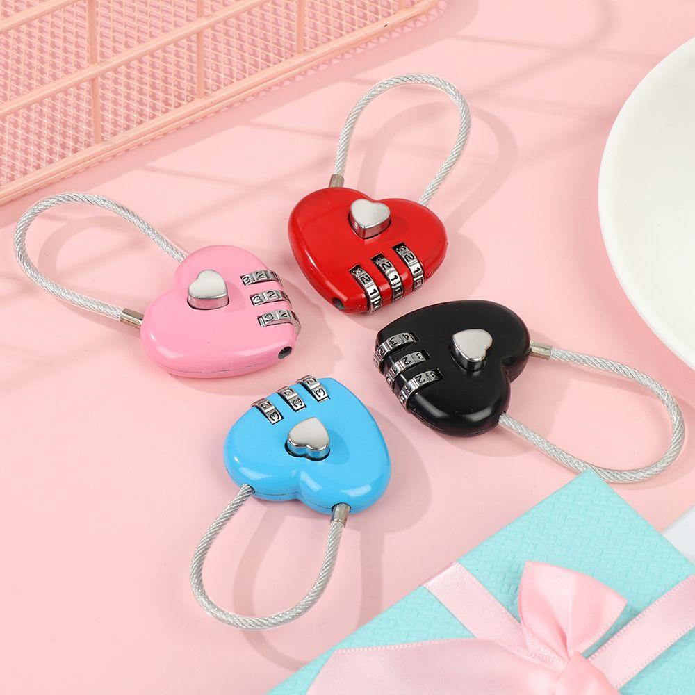 Preva 1pc Heart Shaped Lock Locker Case Supply Luar Dial Kombinasi Koper Travel Kode Valentine Day 3digi Password