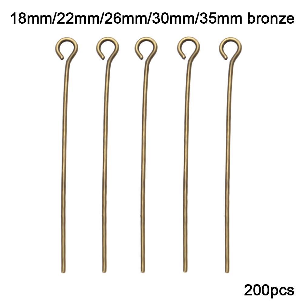 Lily 200pcs/set Anting Pin Kepala Mata Fashion Membuat Manik-Manik Jarum DIY