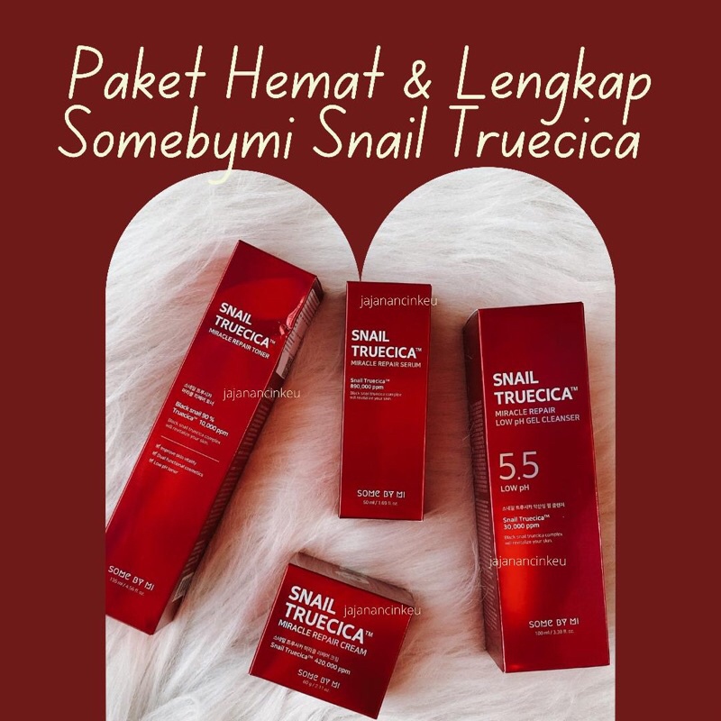 (PAKET BUNDLING) SOMEBYMI/ SOME BY MI Miracle Repair Snail Truecica All - Paket Perawatan Wajah- Cle