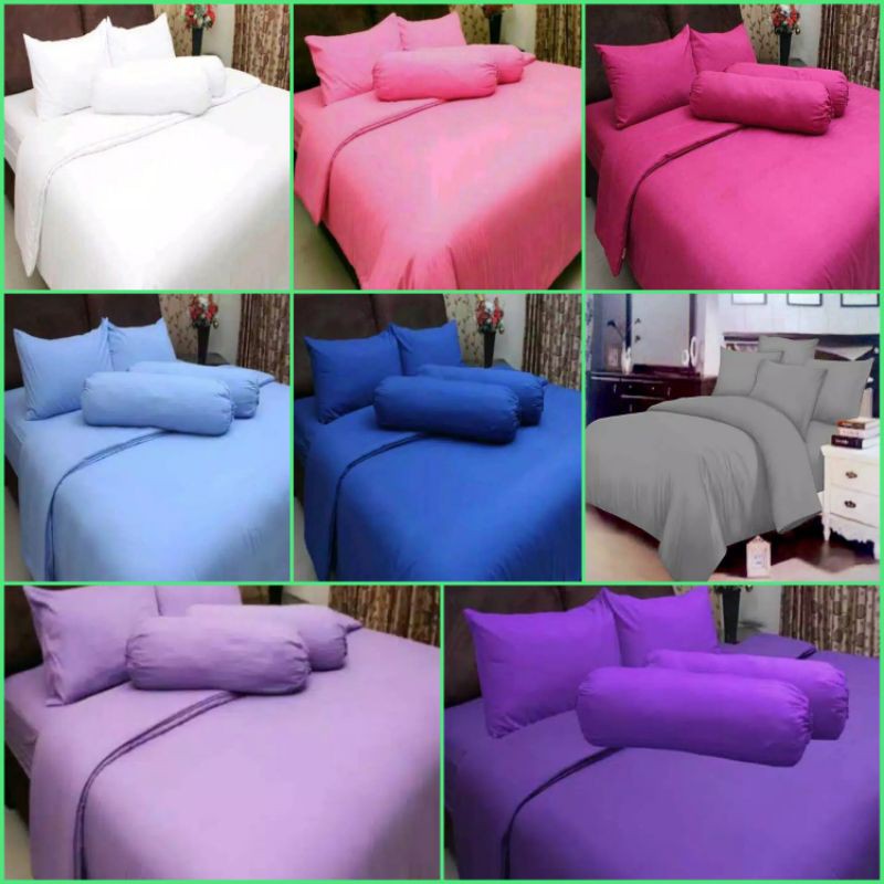 Sprei Polos Rosewell Single Putih,Abu,Pink Muda, Pink Tua,Biru Muda,Biru Tua,Ungu Muda,Ungu Tua