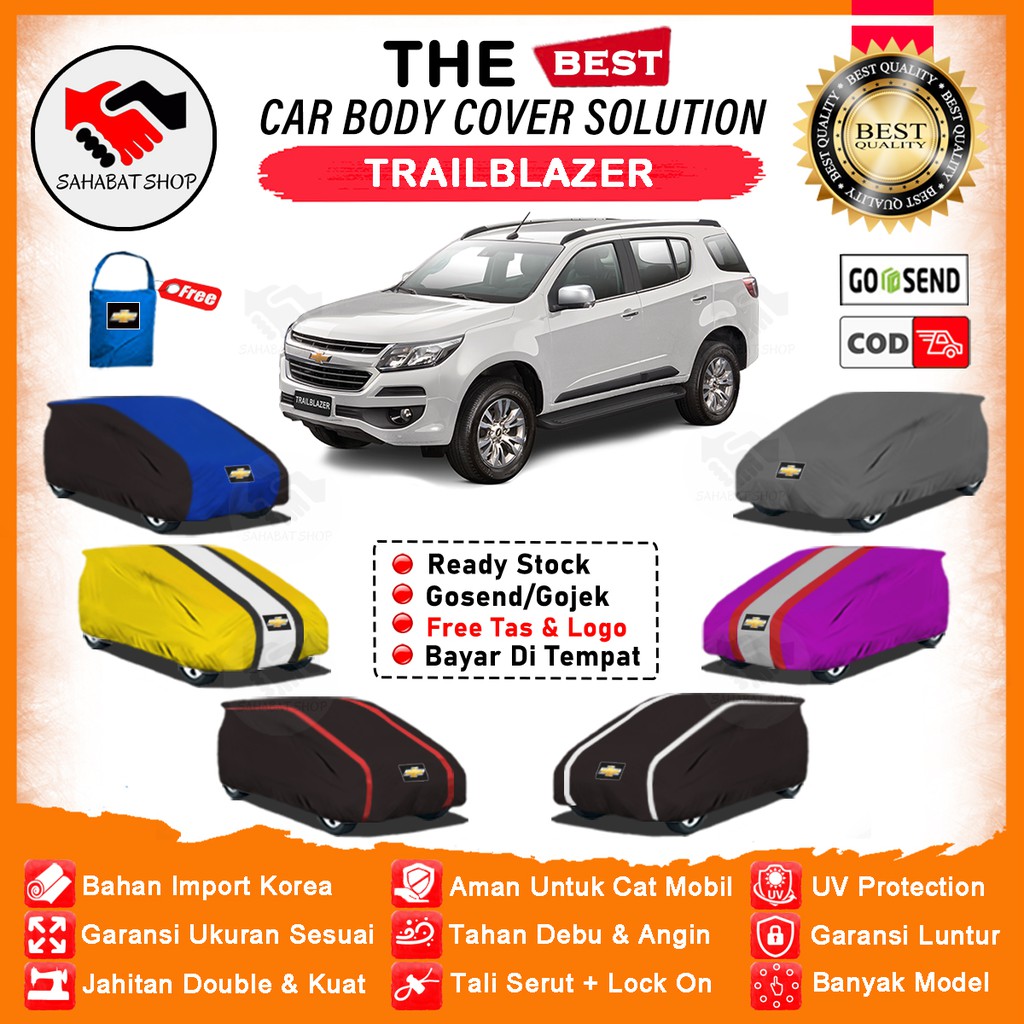 Sahabat Body Cover Mobil Trail Blazer / Selimut Penutup Chevrolet Trailblazer Outdoor / Selimut Tutup Mantel Pelindung Jas Mantol Pembungkus Terpal Kerodong Kelambu Kerudung Tutupan Bungkus Mobil Trailblazer Waterproof Anti Air Model Orange