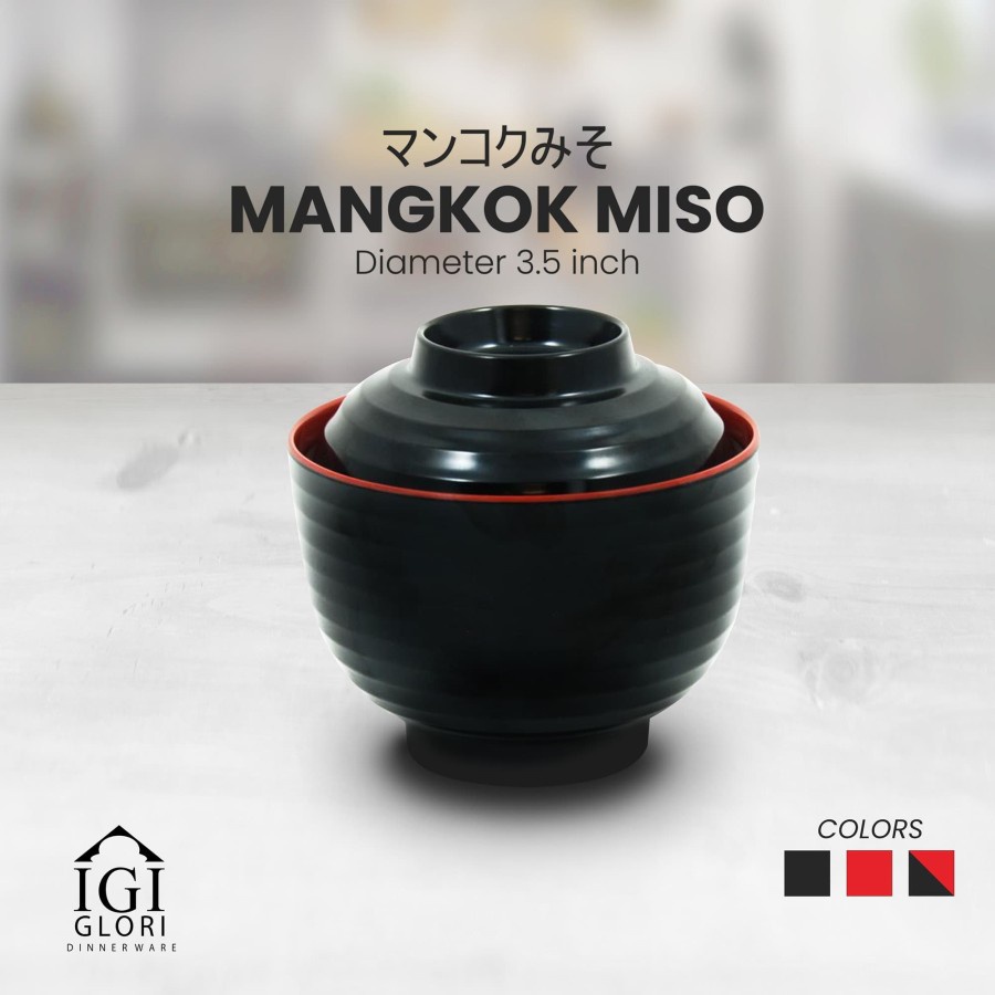 Mangkok Miso Jepang Glori Melamine / Mangkok Nasi / Mangkok Miso  Soup Tutup / Mangkok Kecil