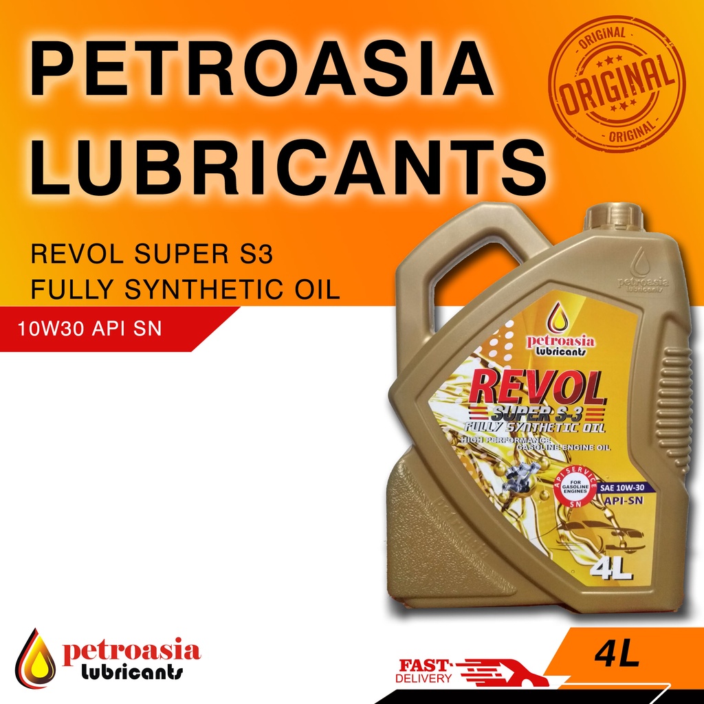 Oli Mobil Petroasia Revol Super S3 10W30 API-SN 4L , SNI Oli Synthetic