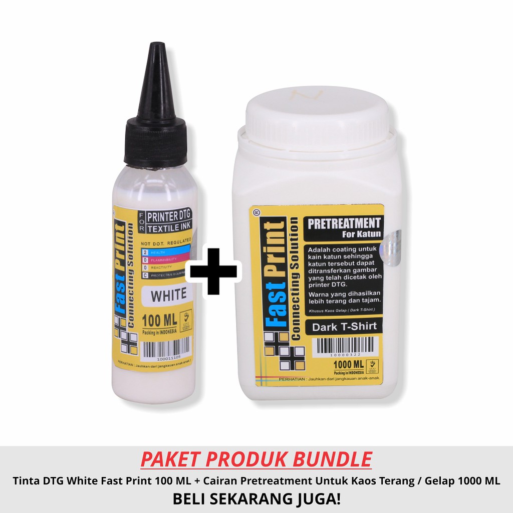 Fast Print Tinta DTG Putih 100ML dan Pretreatment