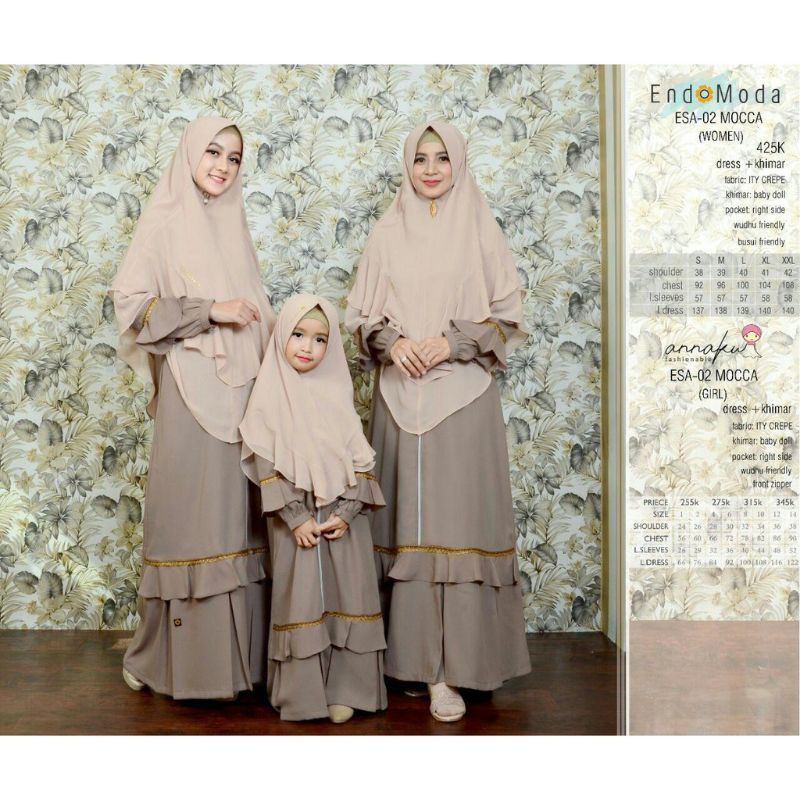 (Promo)Couple gamis set hijab muslimah endomoda ESA 02