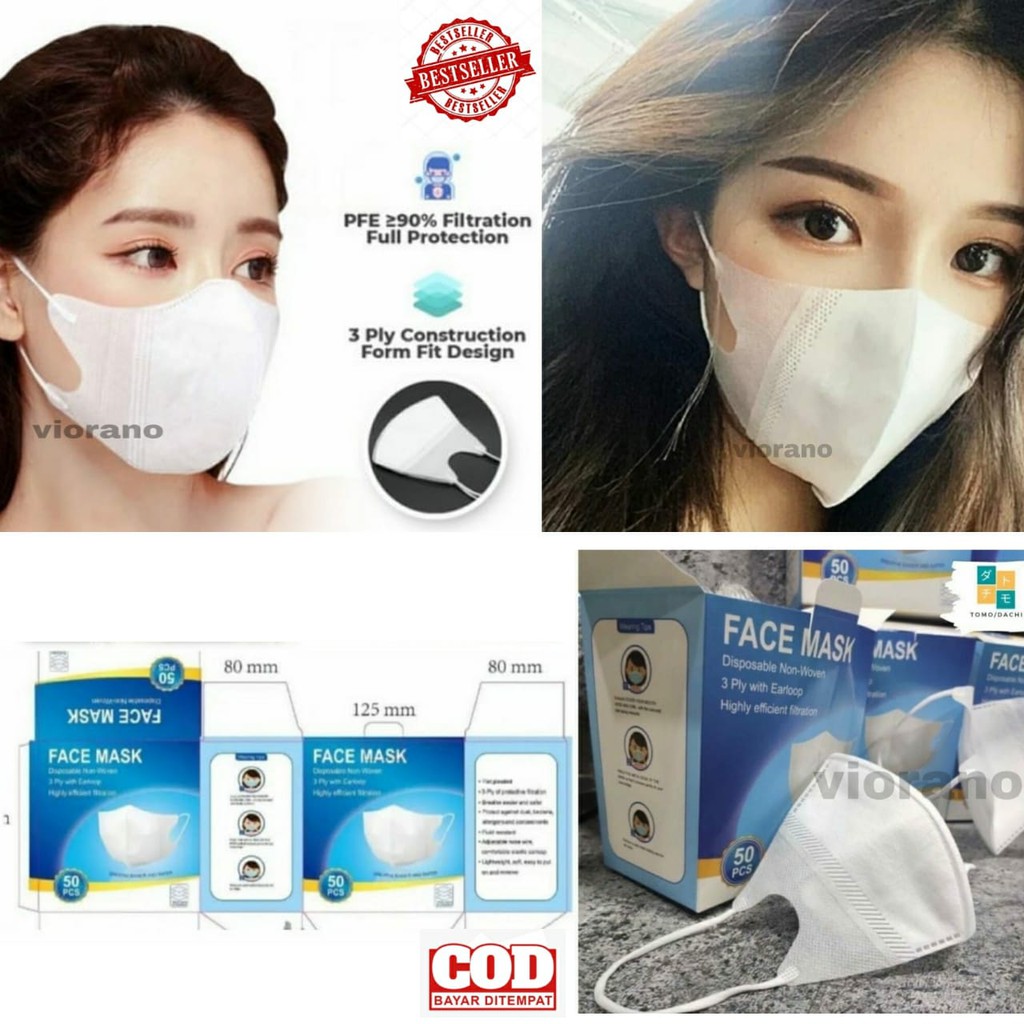 Masker Duckbill Ori Face Mask Dewasa / Masker Pelindung Debu Virus / Masker Dewasa 3 Lapis Berkualit