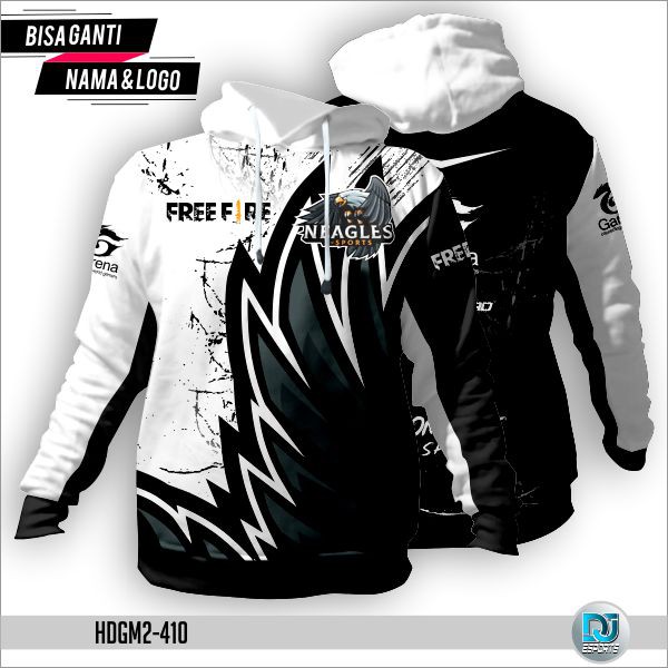 Jaket/Hoodie/Sweater/Zipper Game E-sports FF/ML/PUBG/CODM Full Printing Gratis Tempel Nama dan Logo.