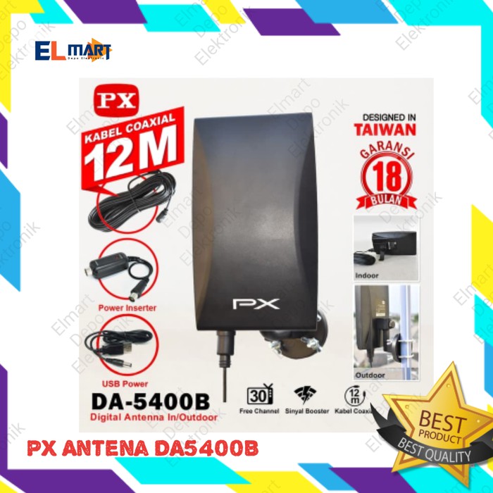 Antena TV Digital indoor - outdoor kabel 12m PX DA 5400 B / DA5400B