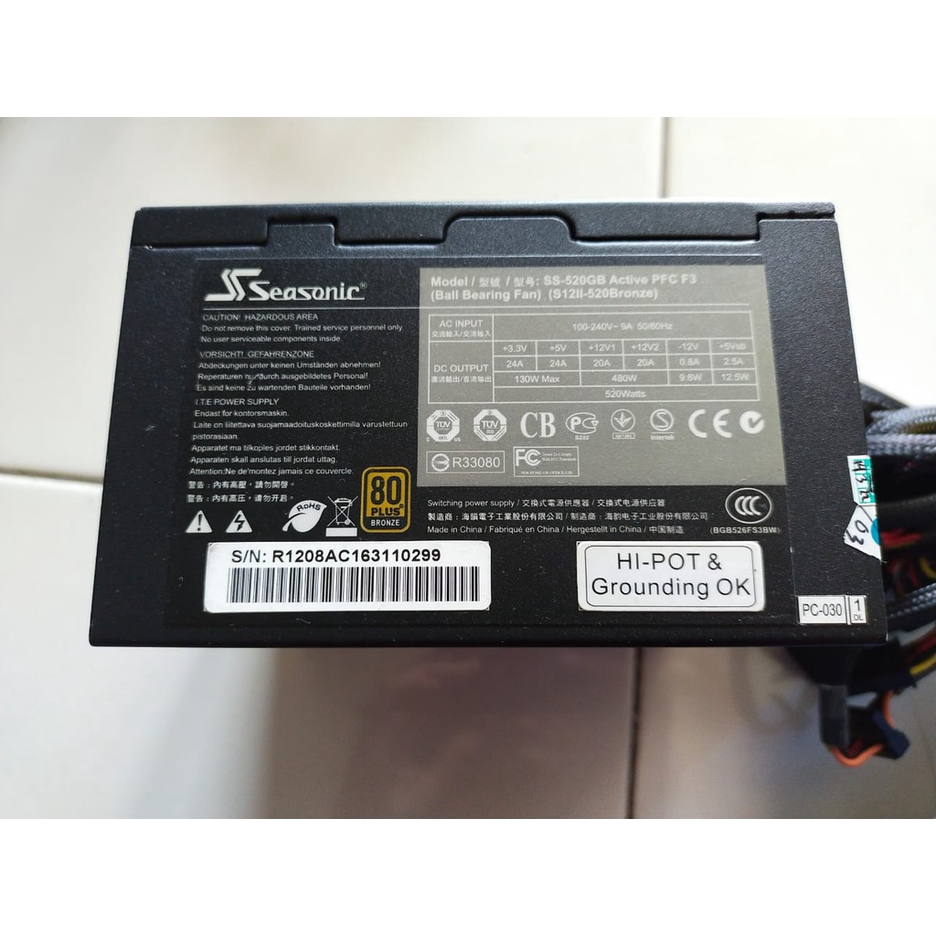 PSU 520 watt Seasonic 80 plus bronze