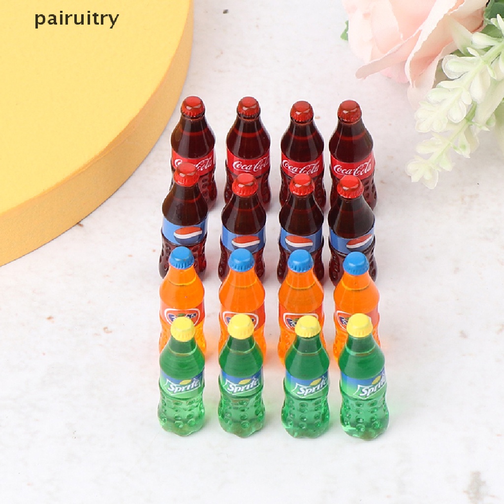 Prt 4PCS Miniatur Botol Minuman Soda Coca Cola Untuk Aksesoris Dapur Rumah Boneka PRT