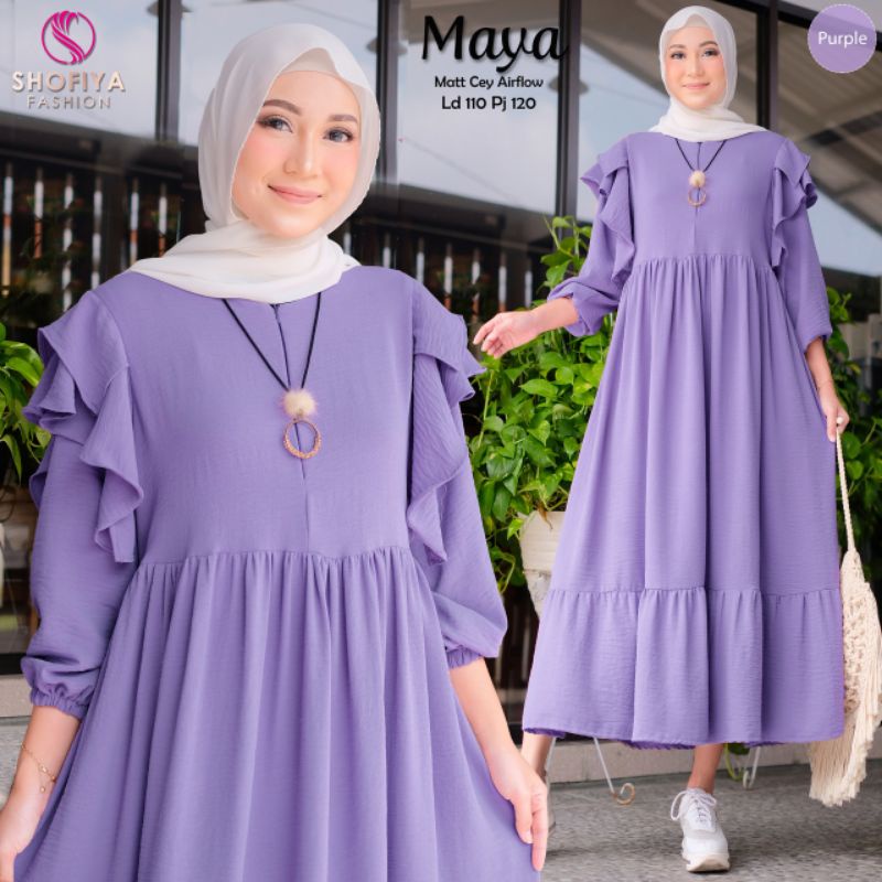 ( NEW ) MIDI DRESS FASHION MUSLIM//MAYA MIDI BY SHOFIYA SOLO
