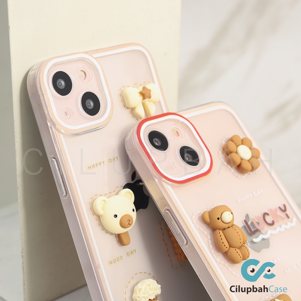 3D Flower and Cookies Full Lens Cover Soft Case For iPhone 7 8 SE 7+ 8+ X XR XS 11 12 13 Mini Pro Max