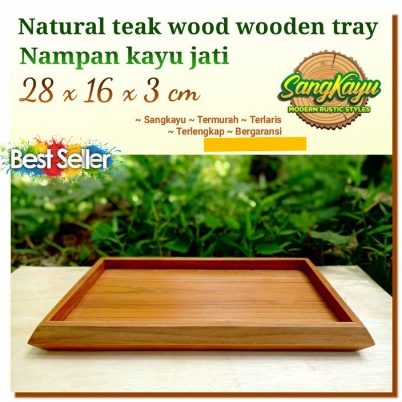 Nampan kayu jati premium quality 28x16x3 teak wooden tray nampan saji