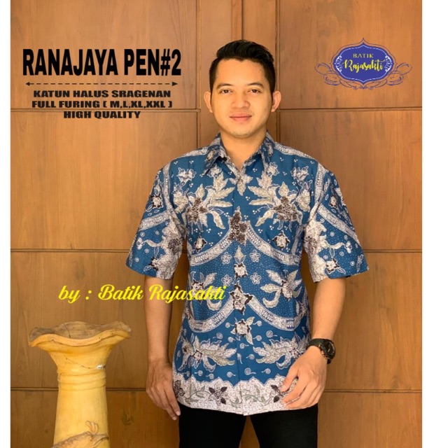 Batik Pria RANAJAYA PENDEK #2 FULL FURING Katun Cabut Halus Termurah