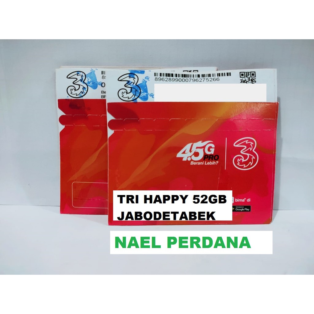 PERDANA TRI DATA HAPPY UNLIMITED 52GB JABODETABEK