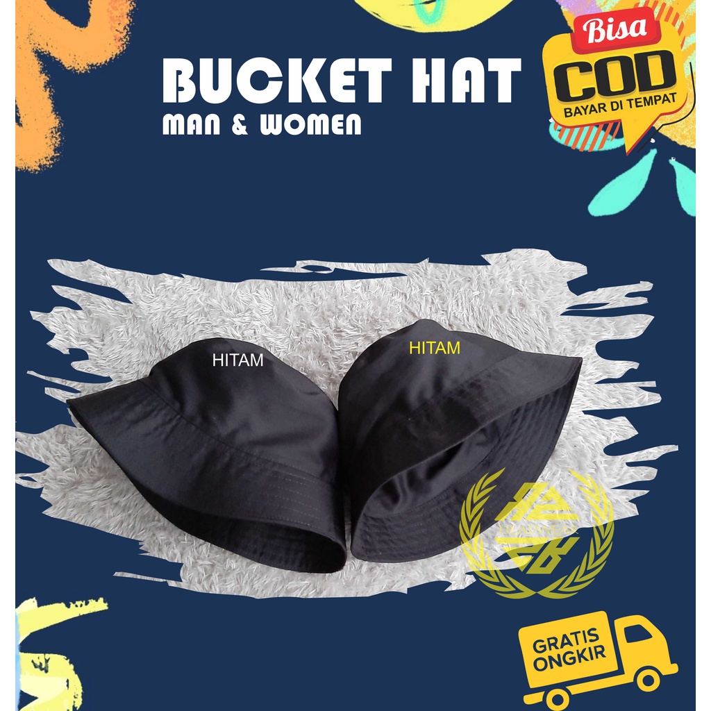 Topi Bucket Wanita Dewasa Bolak Balik Bervariasi 100% Premium Logo Mountain V2