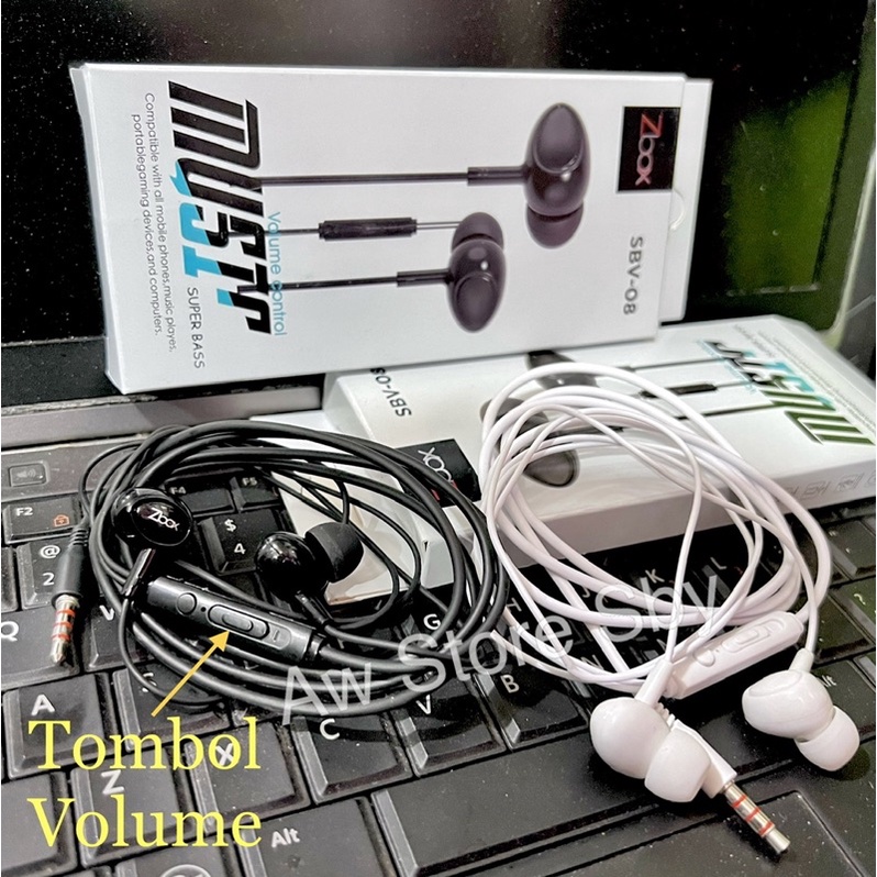 Headset Super Bass + Volume control Earphone Bass Stereo [Z-BOX SB.V8]