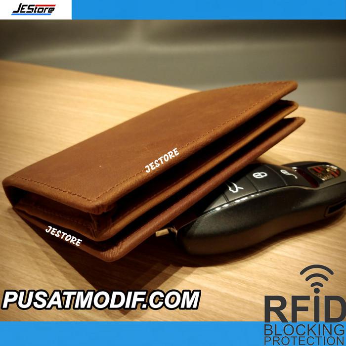 BUSINESS CARD HOLDER NAME CARD HOLDER CASE HQ CRAZY HORSE LEATHER RFID