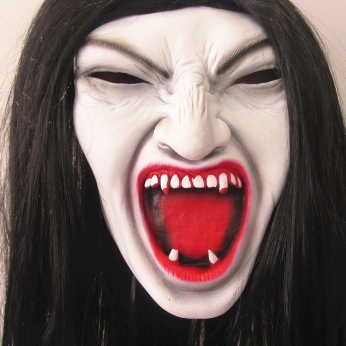 Topeng nenek sihir mak lampir valak latex wig seram