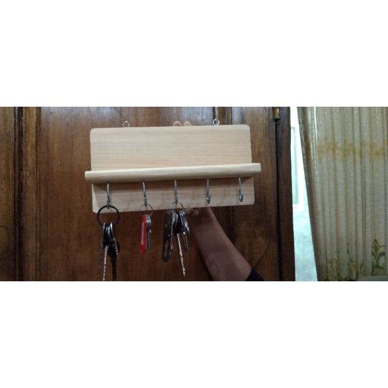 Tempat Gantungan Kunci  23x12cm / Rak Kunci / Rak kayu Serbaguna / Key Holder Mentah 23x12