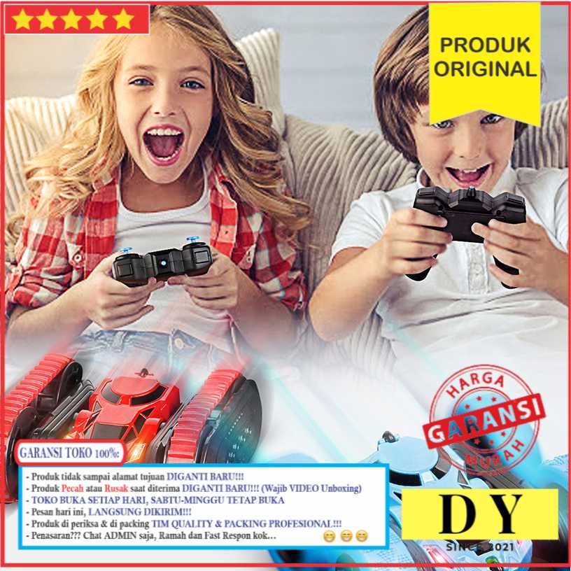 GARANSI Mainan Anak anak Mobil Tank Model 2 roda Remote Control RC Car baterai Isi Ulang Murah Terba