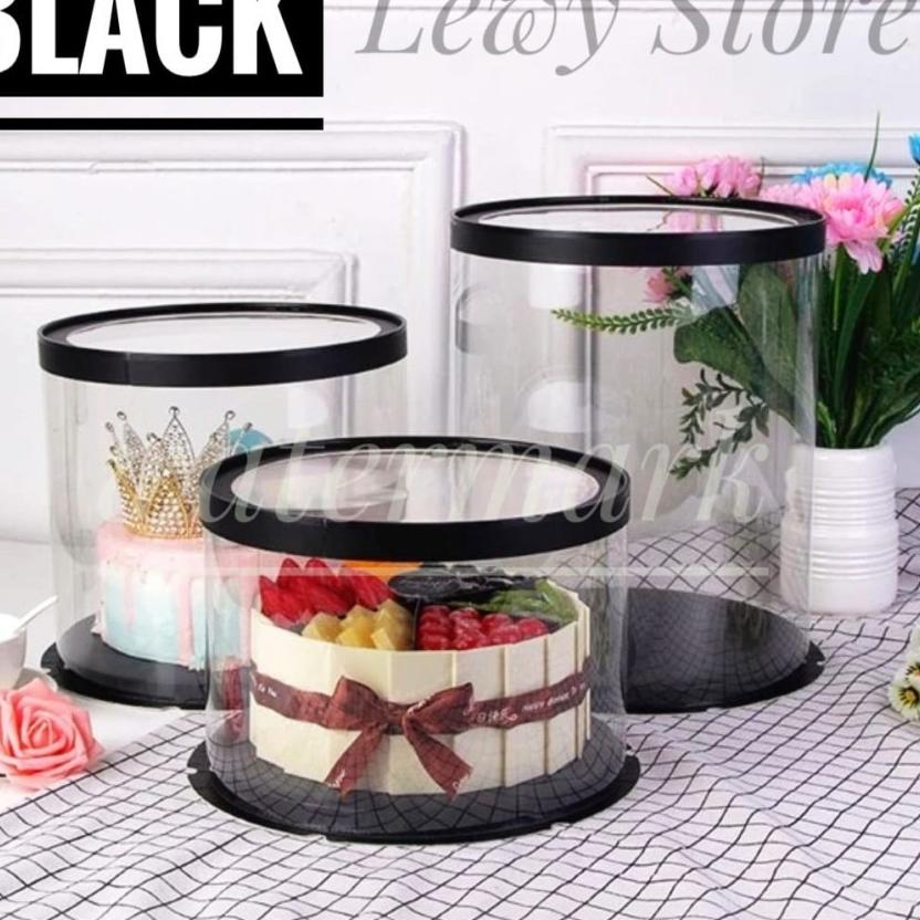 

ⅎ Cake Box Bulat Dus Kue Kotak Kue Transparant Mika PET 30x30 cm ☈
