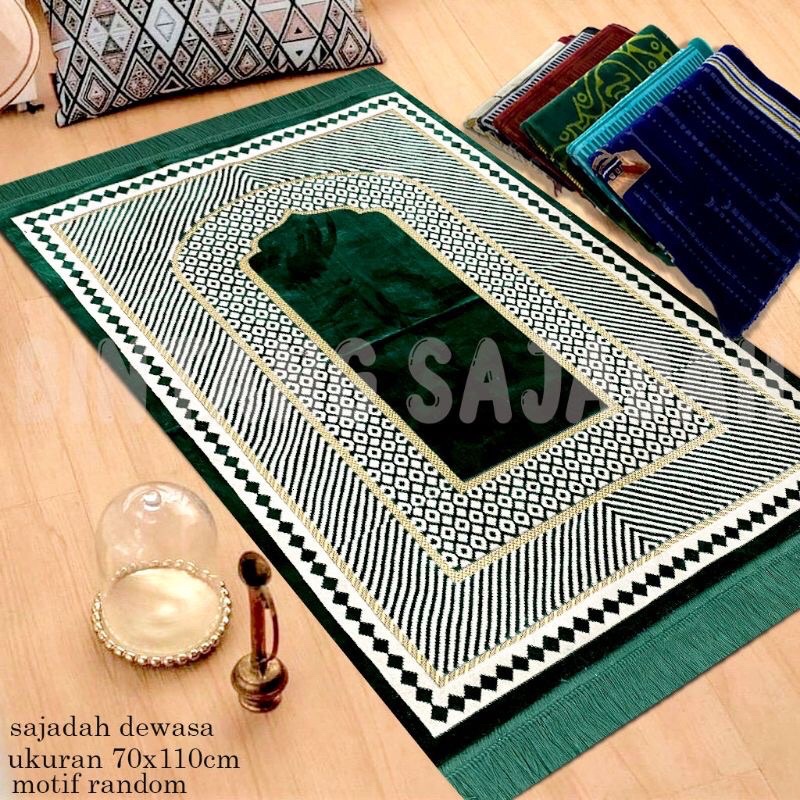 Sajadah Turki Premium Beludru Halus 70x110 cm Dewasa| ALAYDRUS GOLD | Souvenir Haji Umroh | Souvenir Hajatan | Kado guru