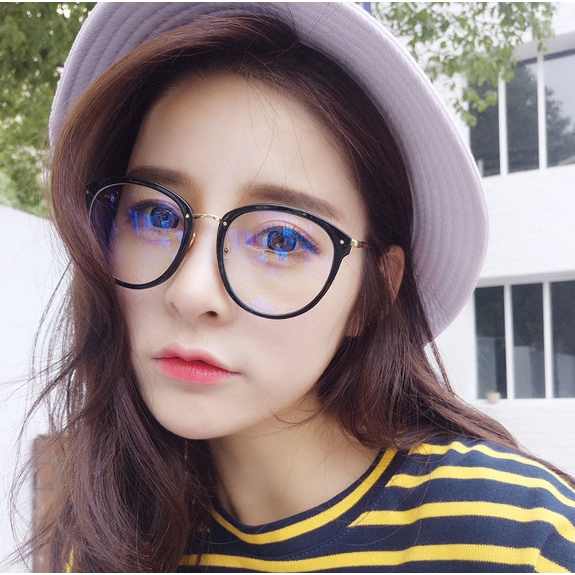 (YUZHU) Bayar di Tempat Korean Design Retro Mata Kucing Wanita Kacamata Eyeglasses