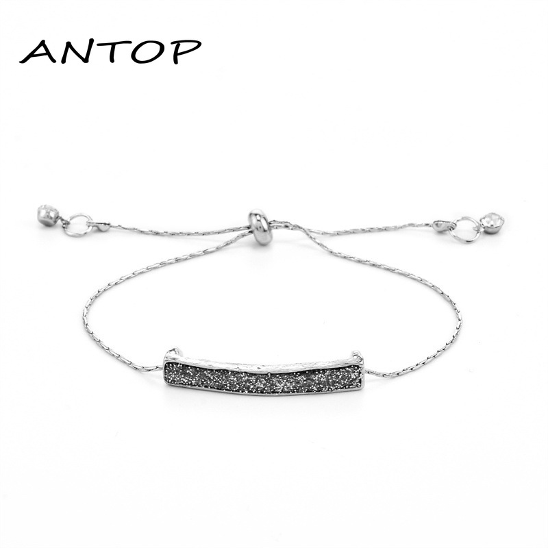 Korea Gelang Kristal Melengkung Aksesoris Gelang Pasangan Yang Dapat Disesuaikan Untuk Wanita Perhiasan Fashion Hypoallergenic ANTOP