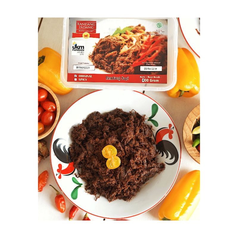 

Restu Mande Rendang Sapi Suir Kemasan Vakum Premium Asli Padang Khas Minang 200 gr