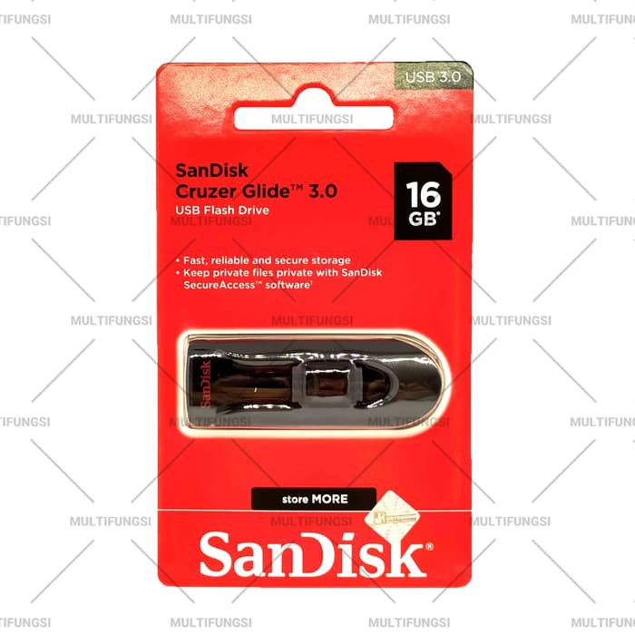 ORIGINAL SANDISK FLASHDISK 16GB CRUZER GLIDE CZ600 USB 3.0 / 16 GB