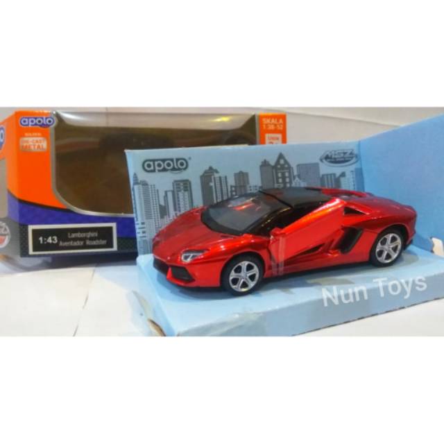 Diecast Mobil Lamborghini Aventador Roadster Merk Apolo