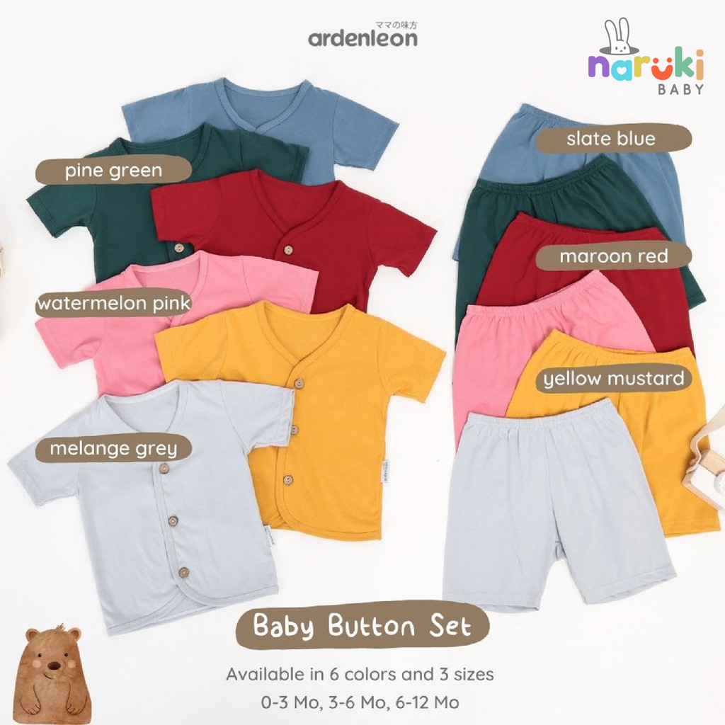 Ardenleon Baby Button Set Arden Leon Baju Setelan Bayi